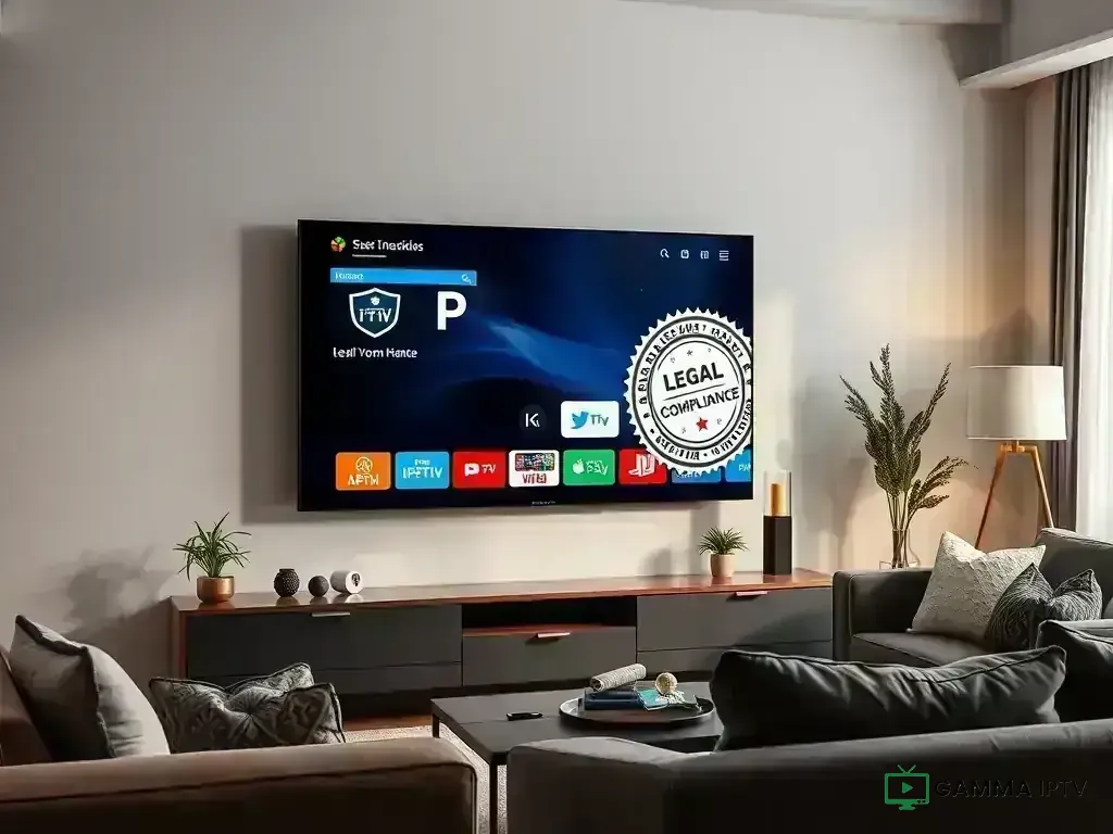Legal IPTV streaming setup with device and interface